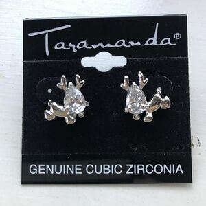 Tarananda Cubic Zirconia Reindeer Earrings